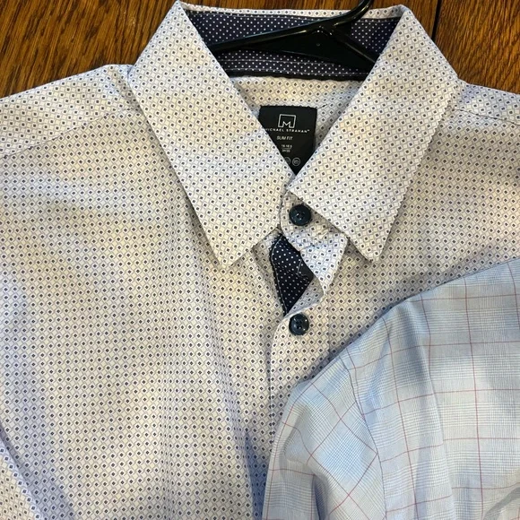 Nordstrom Rack Men's Plaid Button-Up Shirts - Blue, Cream, White - Picture 2 of 8